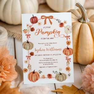 Rustikale Herbstpumpen und Bows Kinderdusche Einladung