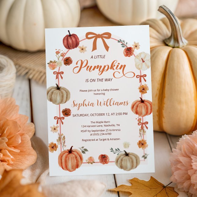 Rustikale Herbstpumpen und Bows Kinderdusche Einladung (Von Creator hochgeladen)