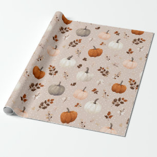 Rustikale Herbstpumpen und Herbstlaub Geschenkpapier