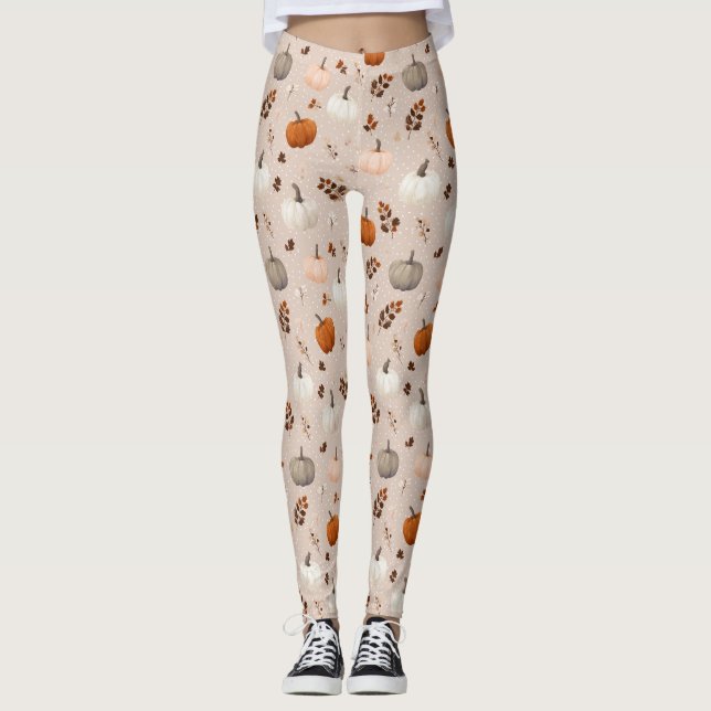Rustikale Herbstpumpen und Herbstlaub Leggings (Vorderseite)