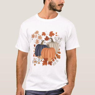 Rustikale Herbstpumpen Wildblumen Blätter T-Shirt