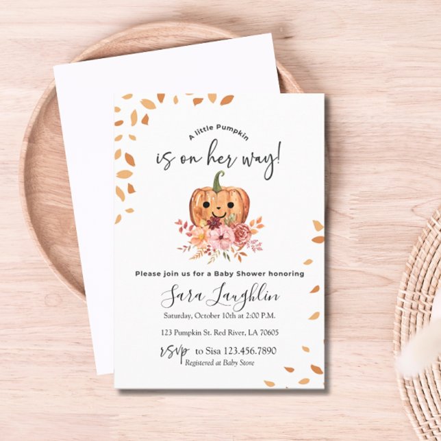 Rustikale Herbstpumpendusche Herbstdusche Einladung (Rustic Autumn Pumpkin Baby Shower Invitation)
