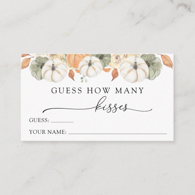 Rustikale Herbstraten, wie viele Kisses Umschließu Begleitkarte (Vorderseite)