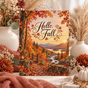 Rustikale Herbstsaison-Illustration Postkarte