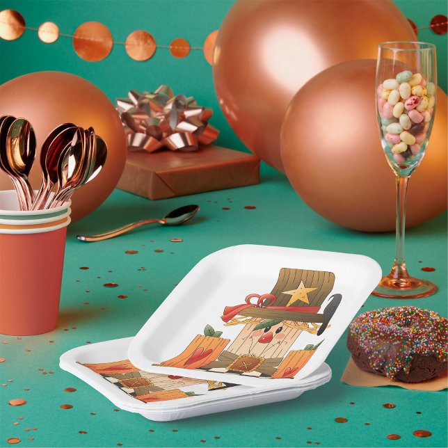 Rustikale Herbstschnecke mit Pumpkins und Crow Pappteller (Von Creator hochgeladen)