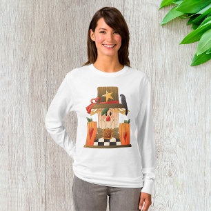 Rustikale Herbstschnecke mit Pumpkins und Crow T-Shirt