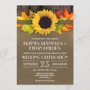 Rustikale Herbstsonnenblume + Einladung zur Hochze