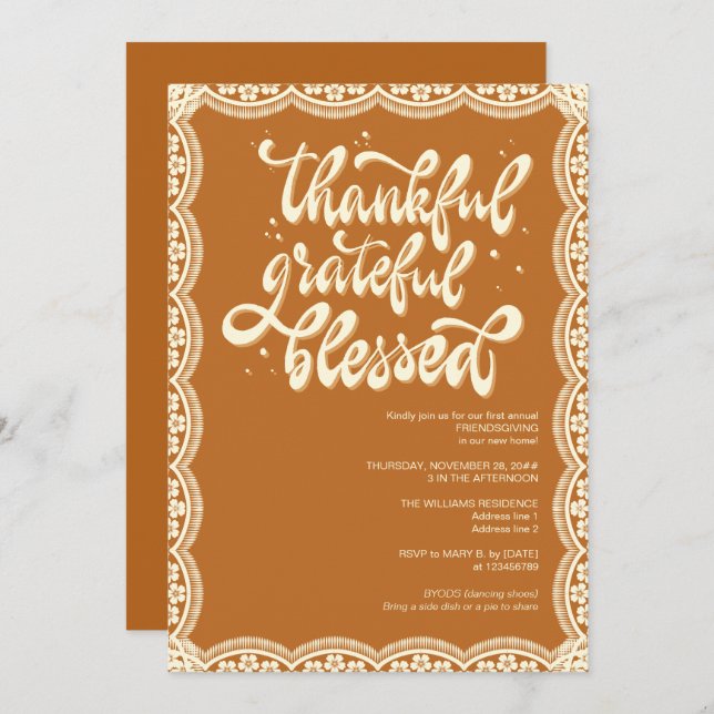 Rustikale Herbsttourismus Frische Pasta machen Einladung (Vorne/Hinten)