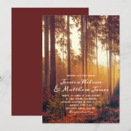 Rustikale Herbstwald Herbstfarben Landhochzeit Einladung