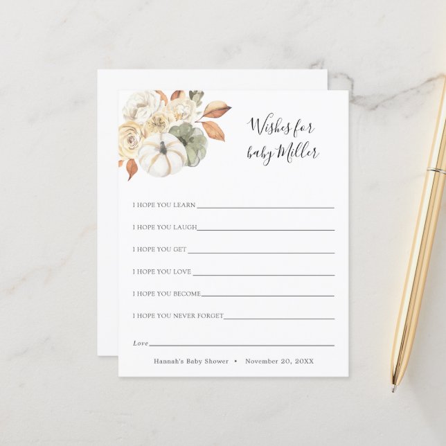 Rustikale Herbstwünsche für das Baby (Vorderseite/Rückseite Beispiel)