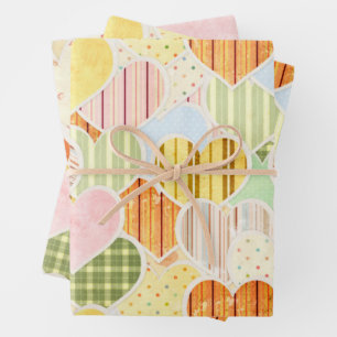 Rustikale Herzen Geschenkpapier Flachblatt-Set aus Set