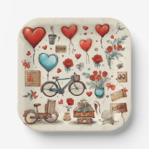 Rustikale Herzen Rot und Creme