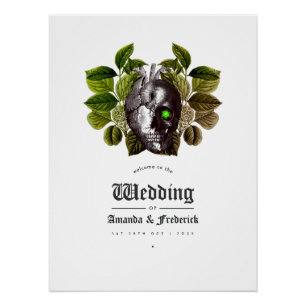 Rustikale Hexen-Wald-Hochzeit Halloween Willkommen Poster