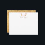 Rustikale Hirschantler jagen Jäger Individuelle Na Mitteilungskarte<br><div class="desc">Dieses Design bietet Holzhirsche, die Platz für einen Namen/Text haben. Klicken Sie auf die Schaltfläche Anpassen, wenn Sie die Designelemente anpassen und/oder den Text weiter verändern möchten! Variationen dieses Designs, zusätzliche Farben sowie koordinierende Produkte sind in unserem Shop, zazzle.com/store/doodlelulu verfügbar. Kontaktieren Sie uns, wenn Sie dieses Design für ein bestimmtes...</div>