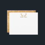 Rustikale Hirschantler jagen Jäger Individuelle Na Mitteilungskarte<br><div class="desc">Dieses Design bietet Holzhirsche, die Platz für einen Namen/Text haben. Klicken Sie auf die Schaltfläche Anpassen, wenn Sie die Designelemente anpassen und/oder den Text weiter verändern möchten! Variationen dieses Designs, zusätzliche Farben sowie koordinierende Produkte sind in unserem Shop, zazzle.com/store/doodlelulu verfügbar. Kontaktieren Sie uns, wenn Sie dieses Design für ein bestimmtes...</div>