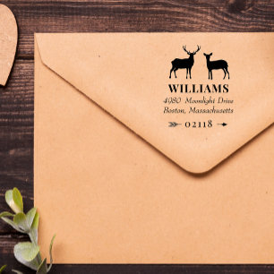 Rustikale Hirschbucks Name & Anschrift Permastempel