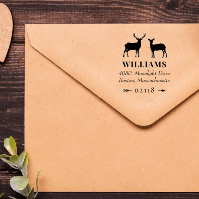 Rustikale Hirschbucks Name & Anschrift Permastempel (Von Creator hochgeladen)