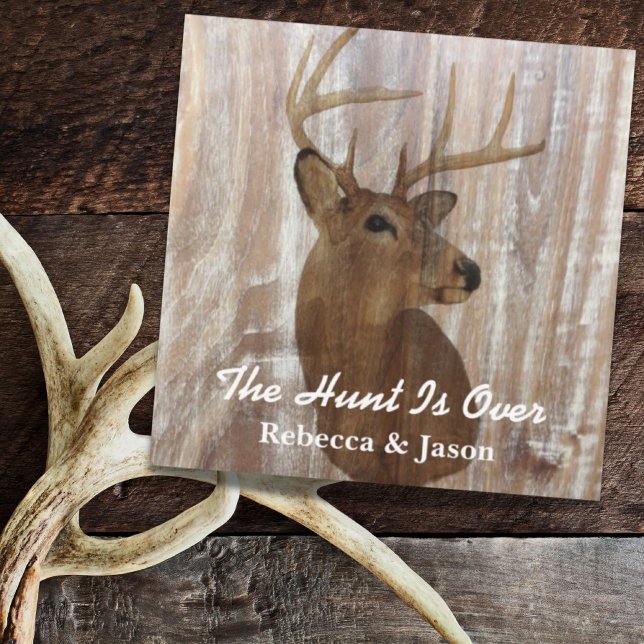Rustikale Hirsche die Jagd ist über Hochzeitseinla Einladung (rustic deer the hunt is over wedding invitation)