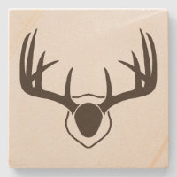 Rustikale Hirschfantler jagen Sandstein Untersetze