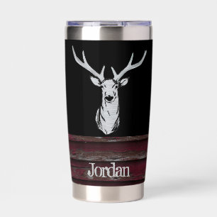 Rustikale Hirschjagd Buck Antler Name Thermobecher