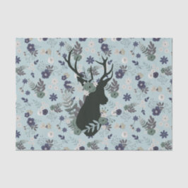 Rustikale Hirschkopf Blue Floral Moderne Babydusch Seidenpapier