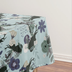 Rustikale Hirschkopf Blue Floral Moderne Babydusch Tischdecke