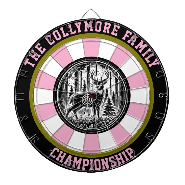 Rustikale Hirschtrappe Kunst Dartscheibe (vorne)