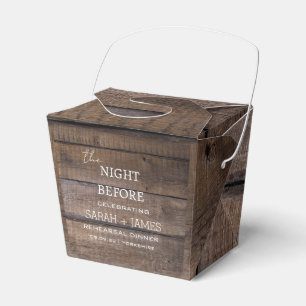 Rustikale Hochzeit am Abend vor der Probe Abendess Geschenkschachtel