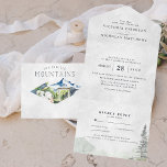 Rustikale Hochzeit auf einer Hochzeit All In One Einladung<br><div class="desc">Kommen Sie mit uns in die Berge! Set den Ton für eine rustikale Hochzeit mit einer maßgeschneiderten Einladung. Denken Sie an Blaue Ridge Mountains, Smoky Mountains, Appalachen, Rocky Mountains, Colorado etc. Diese "geräumige" Einladung ist eine gute Möglichkeit, Ihren Gästen zusätzliche Informationen über die Hochzeit zu geben. Auf diesen Karten können...</div>
