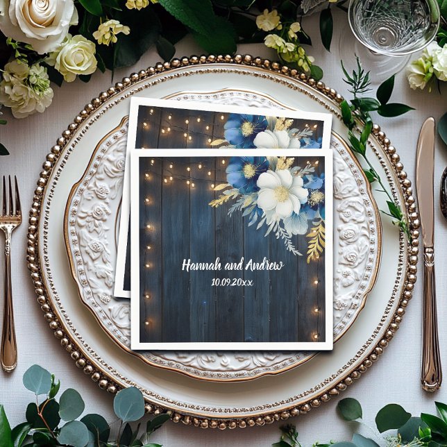 Rustikale Hochzeit aus blauem Holz Serviette (Von Creator hochgeladen)