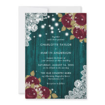 Rustikale Hochzeit aus Holz, Burgund und Aquamarin