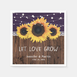 Rustikale Hochzeit aus Holz - Burlap Lace Sonnenbl Serviette