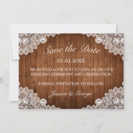 Rustikale Hochzeit aus Holz und Weiß Save The Date