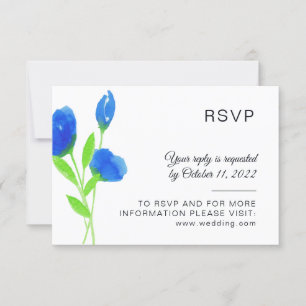 Rustikale Hochzeit Blaue Wildblumen RSVP Karte
