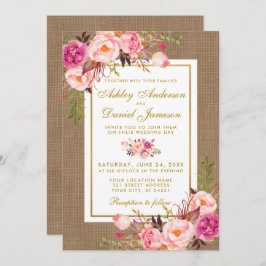 Rustikale Hochzeit Burlap Pink Blues Hochzeit Einl Einladung