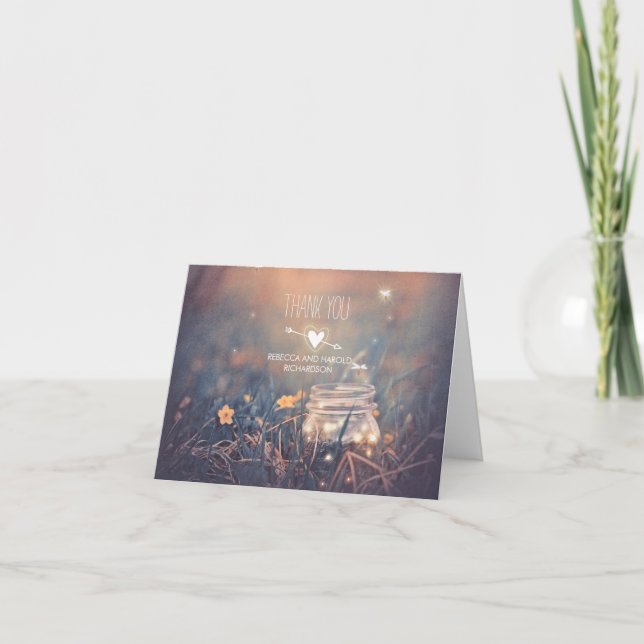 Rustikale Hochzeit Danke an Fireflies Mason Jar (Vorderseite)