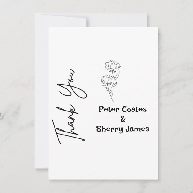 Rustikale Hochzeit Dankeschön Karte (Vorderseite)