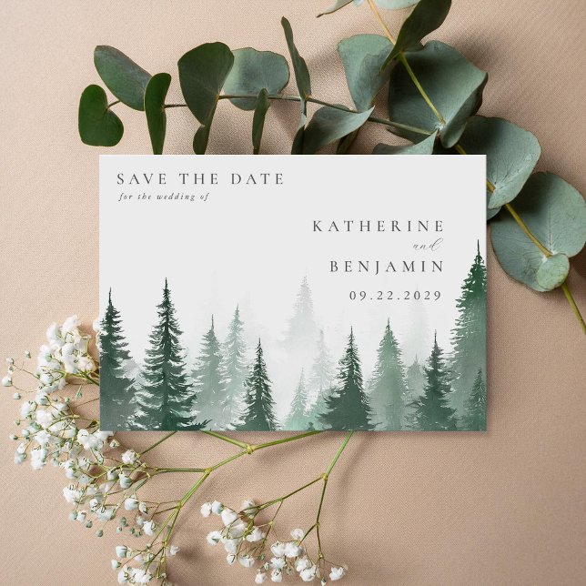 Rustikale Hochzeit der Bäume im Wald Save The Date (Von Creator hochgeladen)