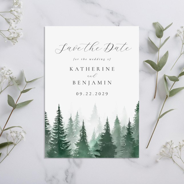 Rustikale Hochzeit der Bäume im Wald Save The Date (Von Creator hochgeladen)