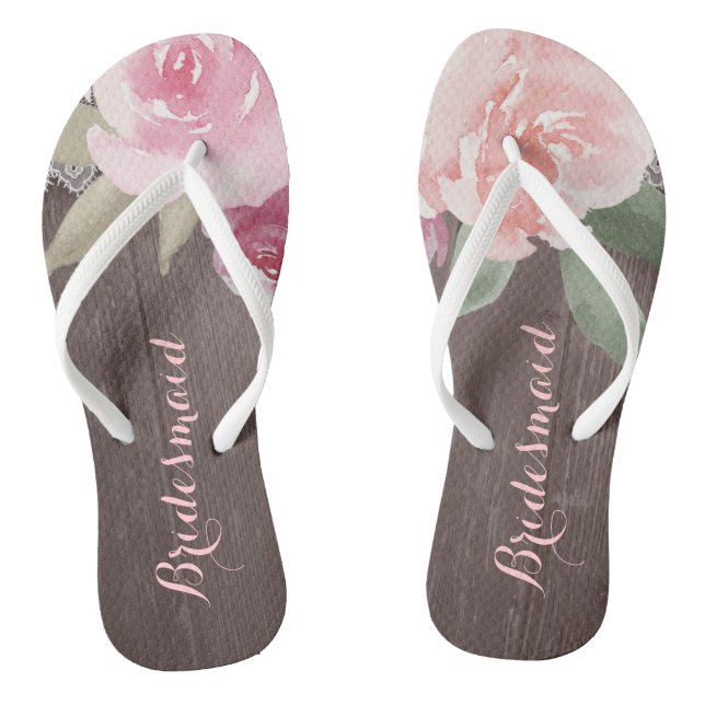 Rustikale Hochzeit der Blumenzwiebelmädchen Flip Flops (Fußbett)