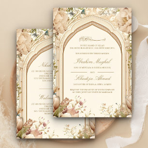 Rustikale Hochzeit der Creme Blumen Arch Einladung
