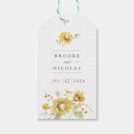 Rustikale Hochzeit der Gelbblüte Geschenkanhänger