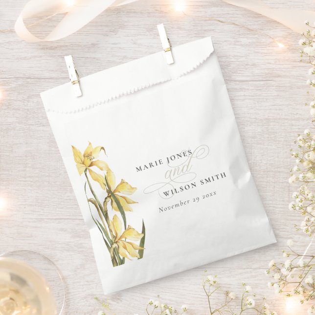 Rustikale Hochzeit der gelben, blühenden Wasserfar Geschenktütchen (Ausgeschnitten)