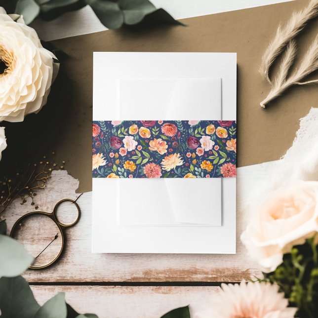 Rustikale Hochzeit der Marine mit Burgund und Blus Einladungsbanderole (Von Creator hochgeladen)