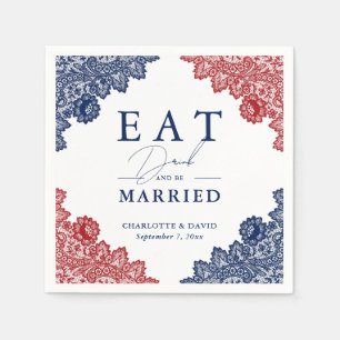Rustikale Hochzeit der Navy mit Blauen und Roten F Serviette