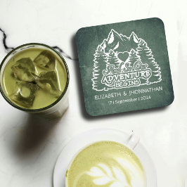 Rustikale Hochzeit der Pinienwälder Rechteckiger Pappuntersetzer