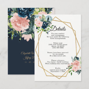 Rustikale Hochzeit der roten Blüte Gold Floral Begleitkarte