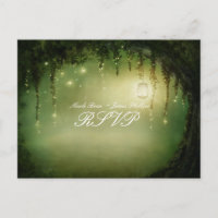 Rustikale Hochzeit der verzauberten Wälder Postkar