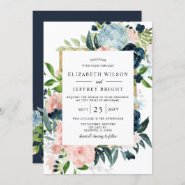 Rustikale Hochzeit der Wasserfarben mit dem blütig Einladung