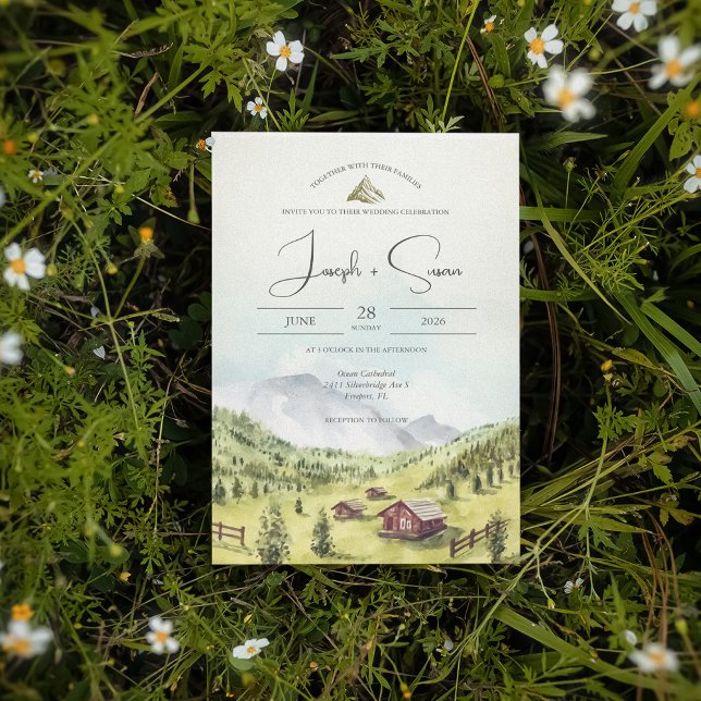 Rustikale Hochzeit des Pinienwaldes Einladung (Von Creator hochgeladen)